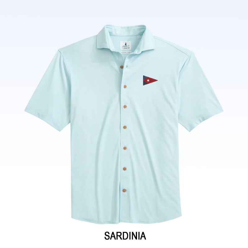 JOHNNIE-O BRECK SOLID KNIT SHORT SLEEVE BUTTON DOWN