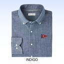 PETER MILLAR DEVONPORT CHAMBRAY COTTON-STRETCH SPORT SHIRT