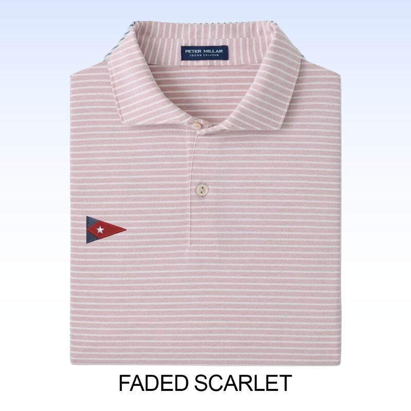 PETER MILLAR ALBATROSS STRIPE COTTON-BLEND PIQUÉ POLO