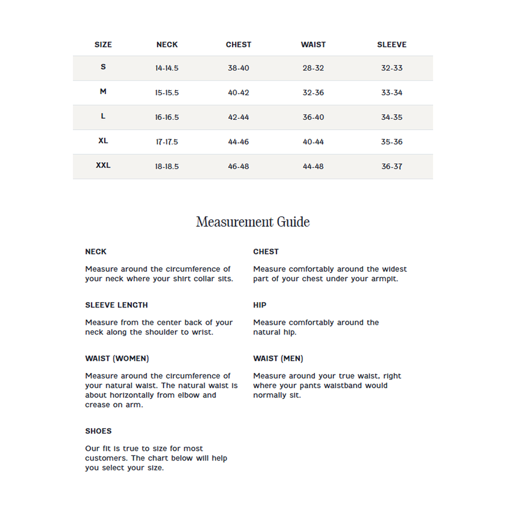 SizeChart